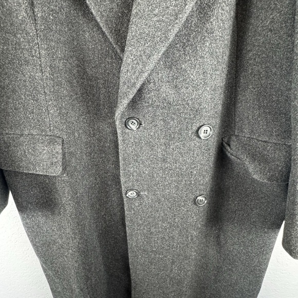 Vintage Stanley Blacker 100% Pure Wool Double-Breasted Overcoat 40 Short Gray - Picture 4 of 10
